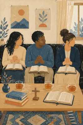 Diverse Small Group Bible Study Gathering