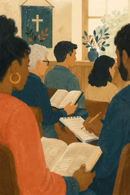 Diverse Small Group Bible Study Gathering