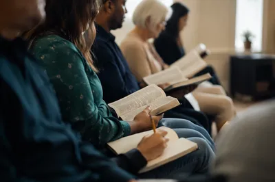 Diverse Small Group Bible Study Gathering