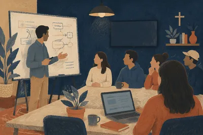 Small Group Leader Guiding Church Discussion