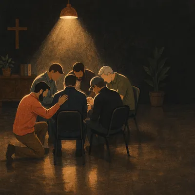Men's Accountability Prayer Circle in Church