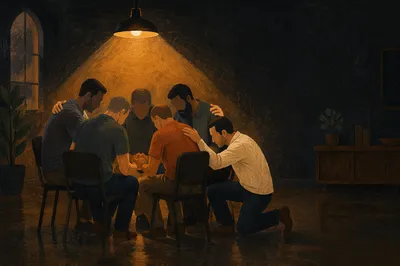 Men's Accountability Prayer Circle in Church