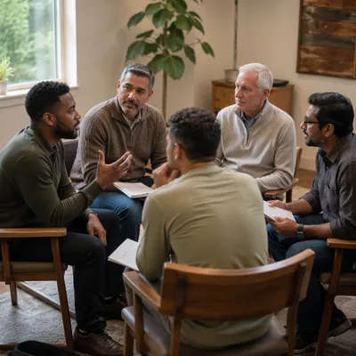 Men's Accountability Circle in Church Meeting Room