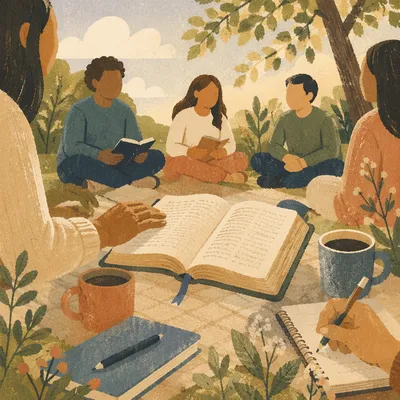 Outdoor Small Group Bible Study in Park