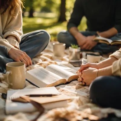 Outdoor Small Group Bible Study in Park