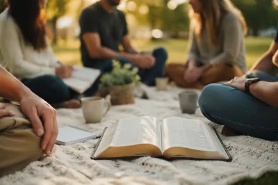 Outdoor Small Group Bible Study in Park
