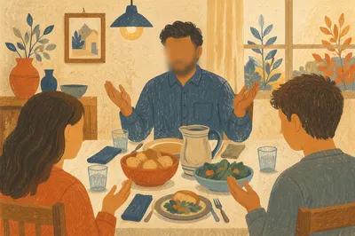 Small Group Prayer Around Home Table