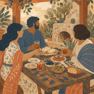 Small Group Fellowship Snacks in Garden Pavilion