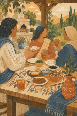 Small Group Fellowship Snacks at Garden Table
