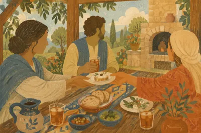 Small Group Fellowship Snacks at Garden Table