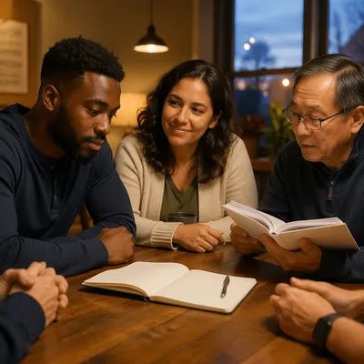 Church Small Group Study Notebook Scene