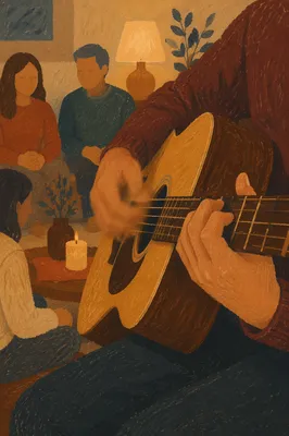 Acoustic Guitar in Small Home Worship
