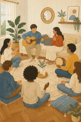 Small Group Home Worship with Acoustic Guitar