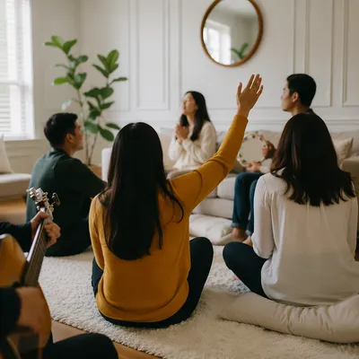 Cozy Small Group Home Worship Gathering
