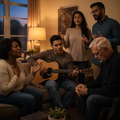 Cozy Home Small Group Worship with Guitar
