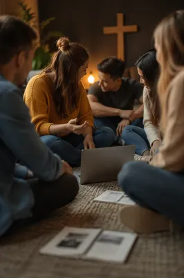 Young Adults Laughing in Small Group Fellowship