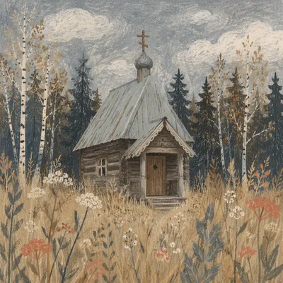 Rustic Countryside Chapel in Quiet Meadow