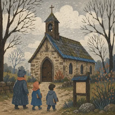 Quiet Countryside Chapel in Winter