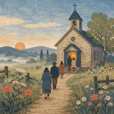 Quiet Wooden Chapel at Dawn
