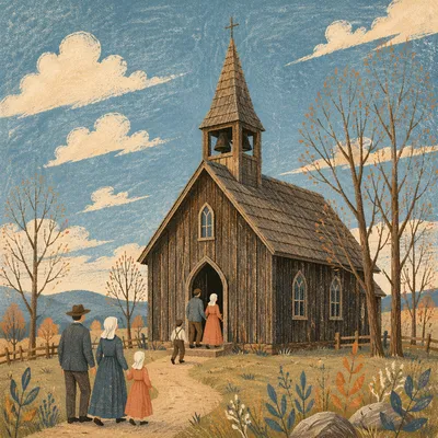 Rustic Wooden Chapel in Quiet Countryside