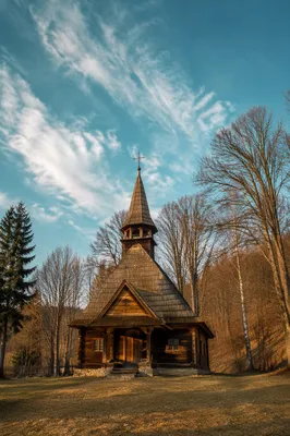 Rustic Countryside Chapel Under Turquoise Sky