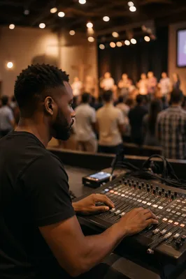 Sound Technician at Church Audio Console
