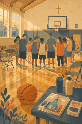 Church Basketball Outreach in Community Gym