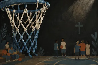 Reflective Church Basketball Outreach Hoop Net