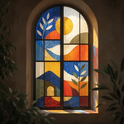 Colorful Stained Glass Chapel Light