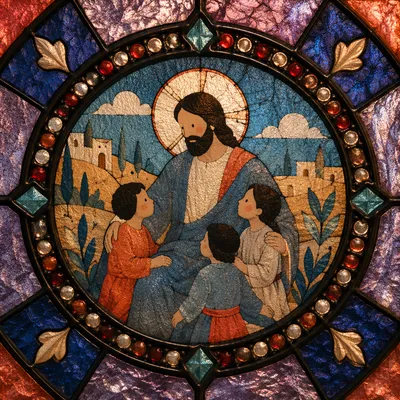 Antique Stained Glass Chapel Glow