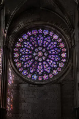 Colorful Rose Window in Stone Sanctuary