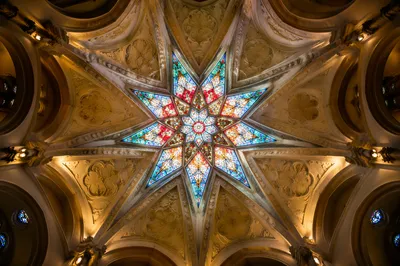 Radiant Stained Glass Chapel Ceiling