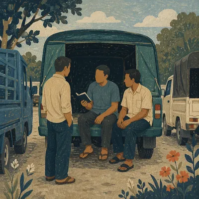 Calm Street Evangelism Faith Conversation Scene