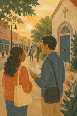 Gentle Street Evangelism Near Church Entrance