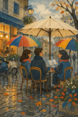 Rainy Street Faith Conversation at Cafe