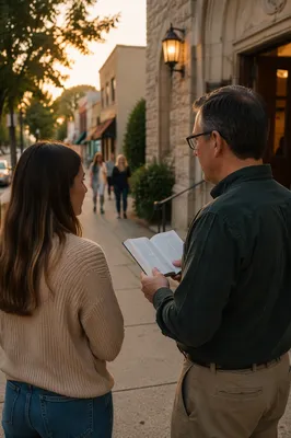 Gentle Street Evangelism Near Church Entrance