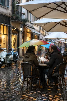Rainy Street Faith Conversation at Cafe