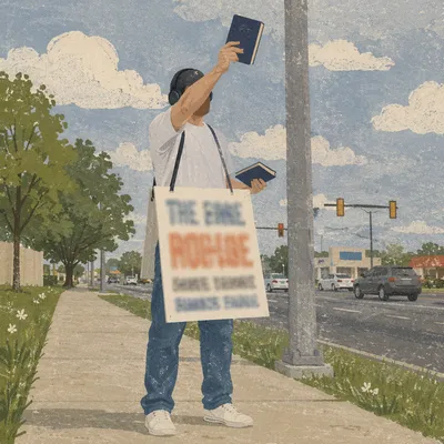Street Volunteer Sharing Faith Outdoors