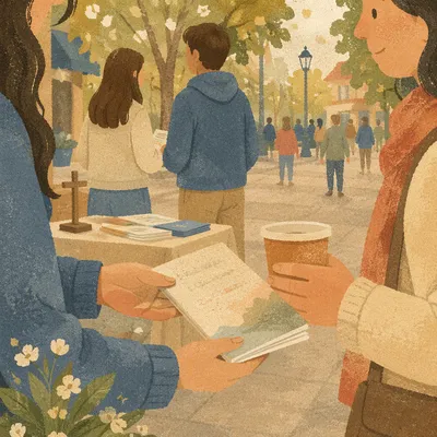Gentle Street Evangelism on Spring Afternoon
