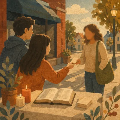 Street Evangelism Conversation in Golden Hour