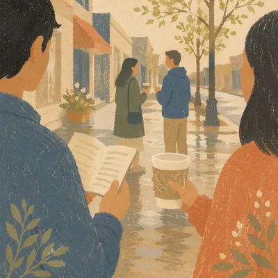 Peaceful Street Evangelism After Spring Rain