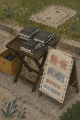 Sidewalk Faith Outreach Table in Overcast Light