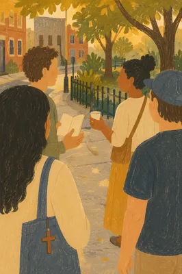 Gentle Street Evangelism in Golden Afternoon Light
