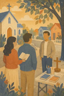 Peaceful Street Evangelism Outside Community Church