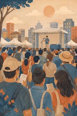 Outdoor Street Evangelism in City Plaza