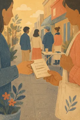 Gentle Street Evangelism in Golden Light
