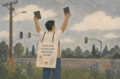 Street Evangelism Volunteer on Quiet Roadside