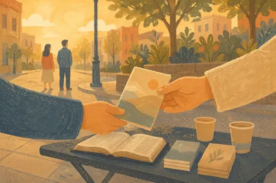 Gentle Street Evangelism in Golden Light