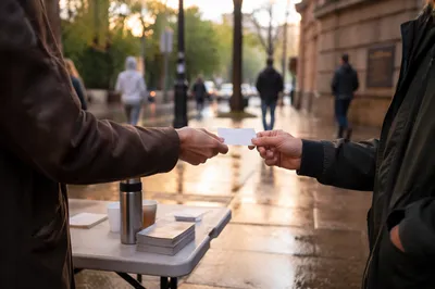 Street Evangelism Invitation After Spring Rain
