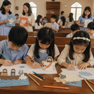 Sunday School Children Paper Craft Activity